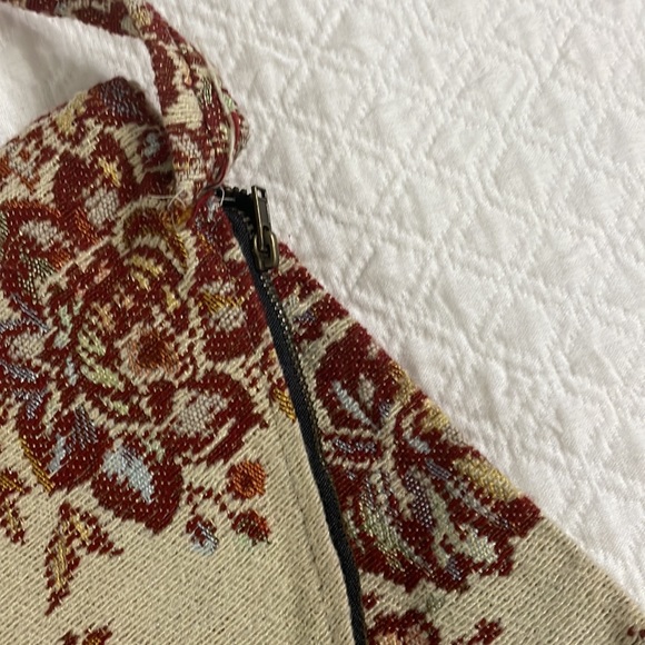 Tapestry boho hippie style hobo purse bag burgundy floral long strap cross body - Picture 5 of 10